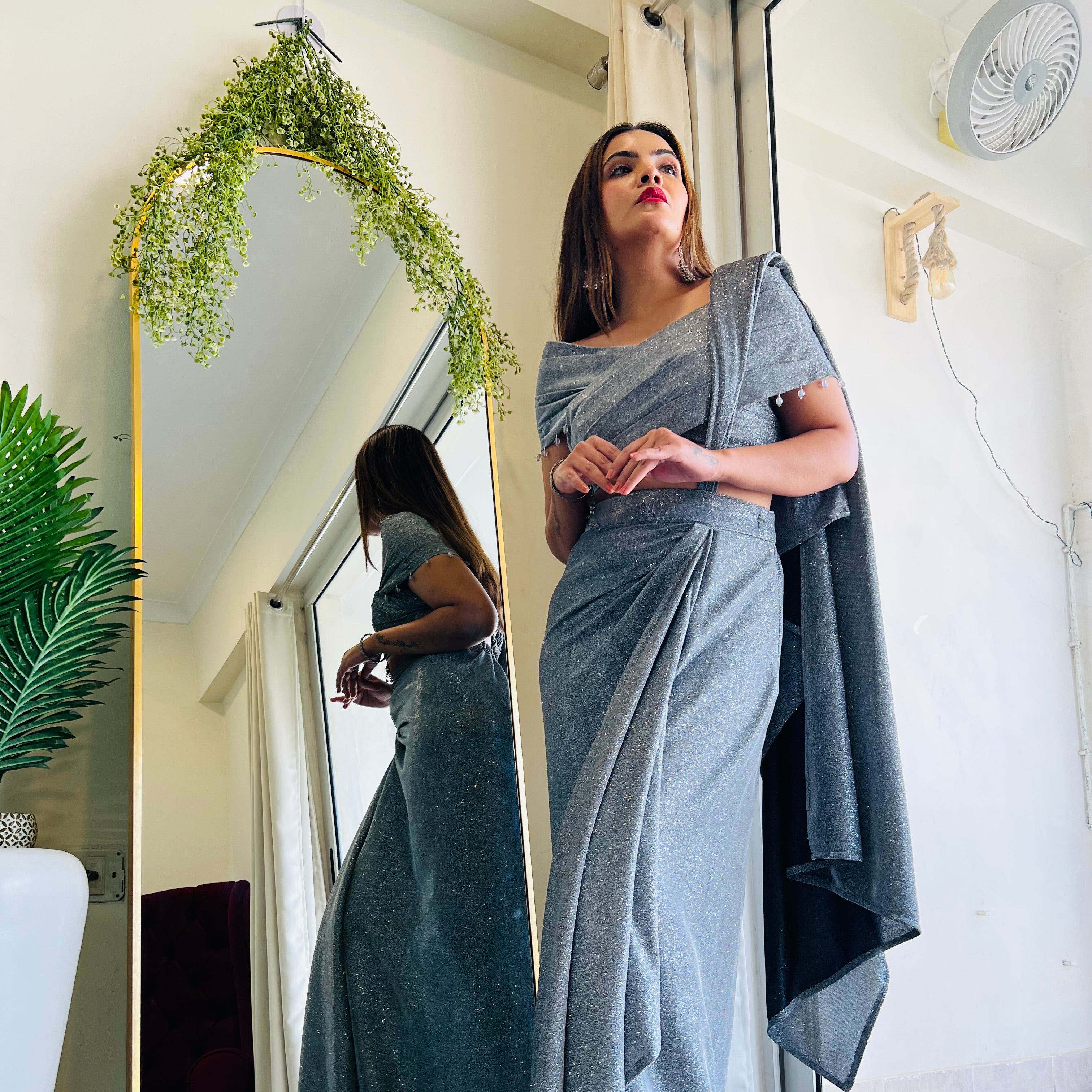 Indowestern & Designer cocktail Pre-draped saree