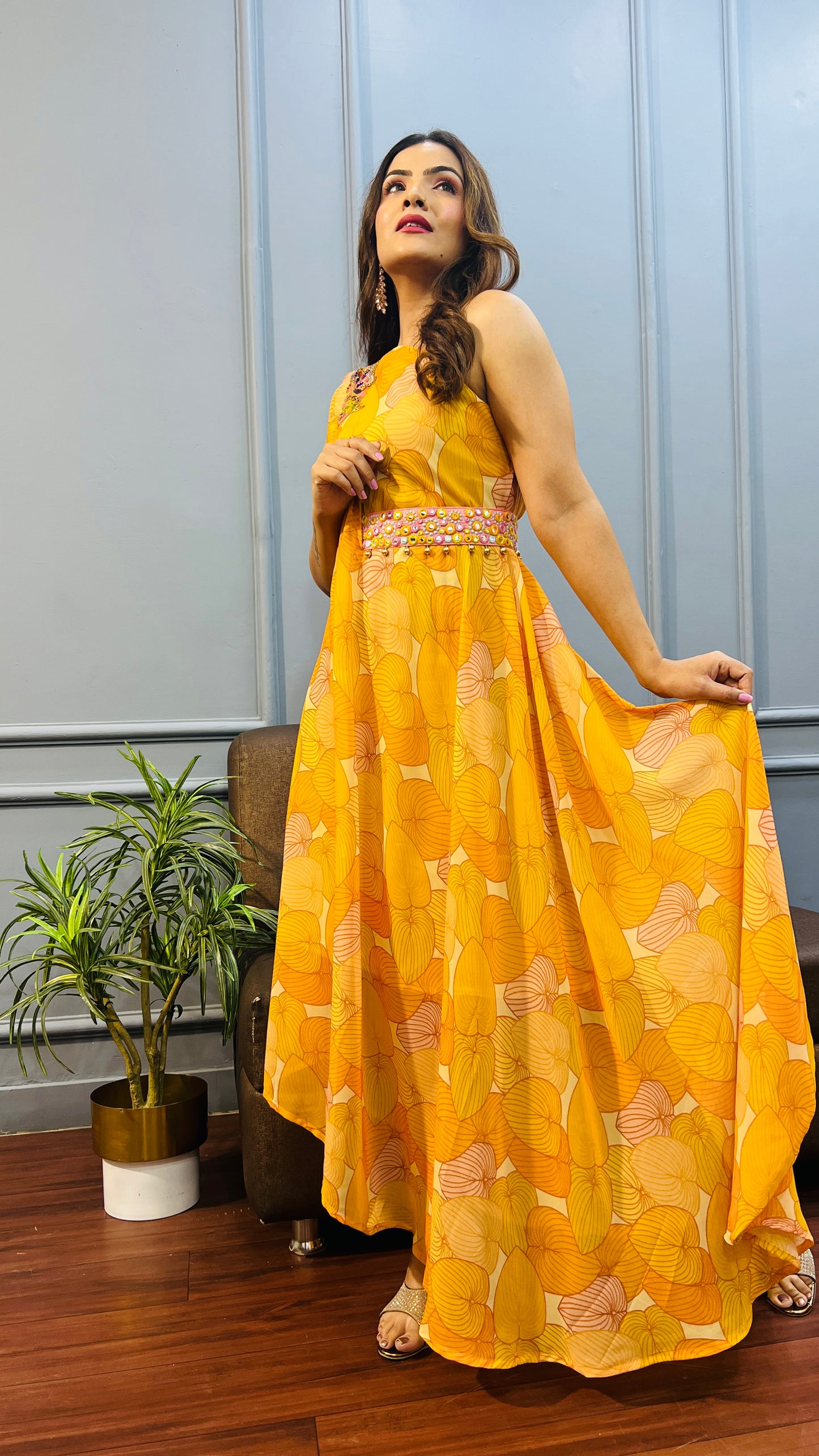 Designer Indowestern Kaftan perfect for haldi outfit with ethinic touch