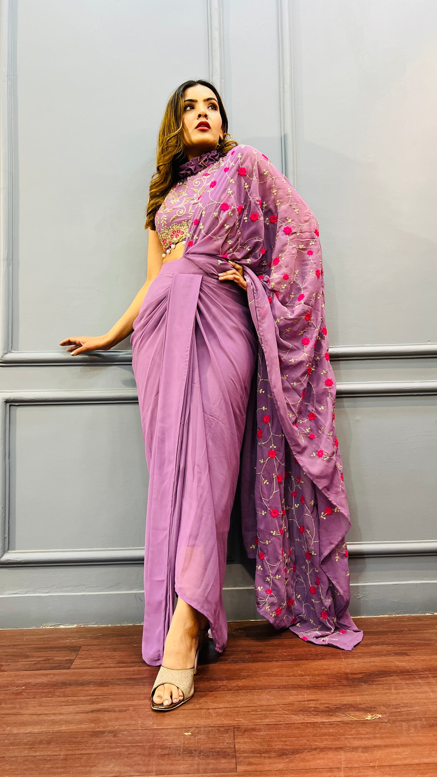 Ready to wear party wear Designer sarong  draped Saree