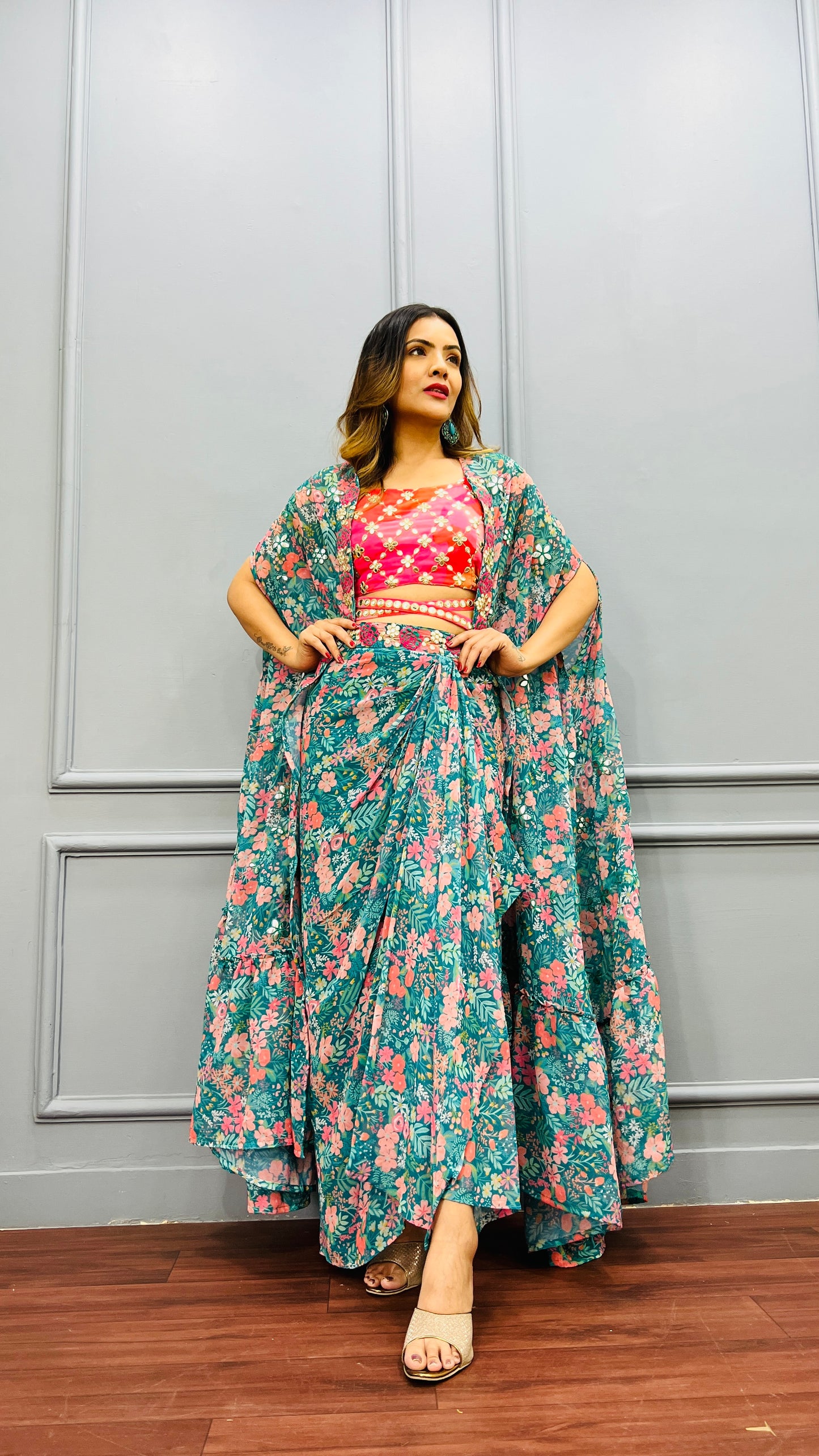 Floral print Designer sarong Dress for women