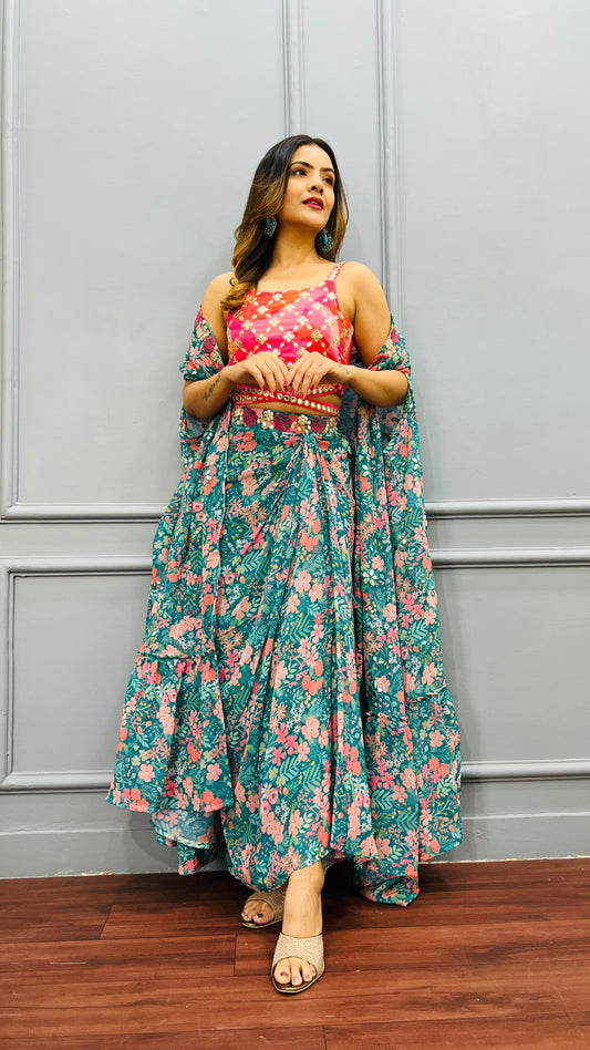 Floral print Designer sarong Dress for women