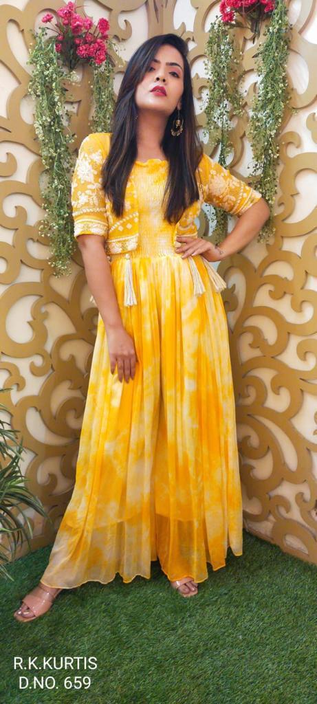 Yellow Jumpsuit with shrug  for women haldi outfit